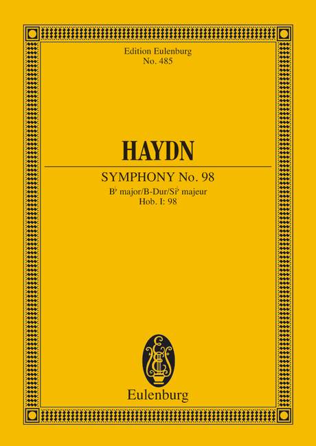 Haydn: Symphony No. 98 Bb major Hob. I: 98 (Study Score) published by Eulenburg